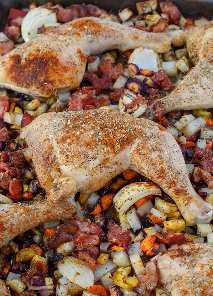 Baked Chicken Leg Quarters With Mixed Vegetables The Cookie Writer
