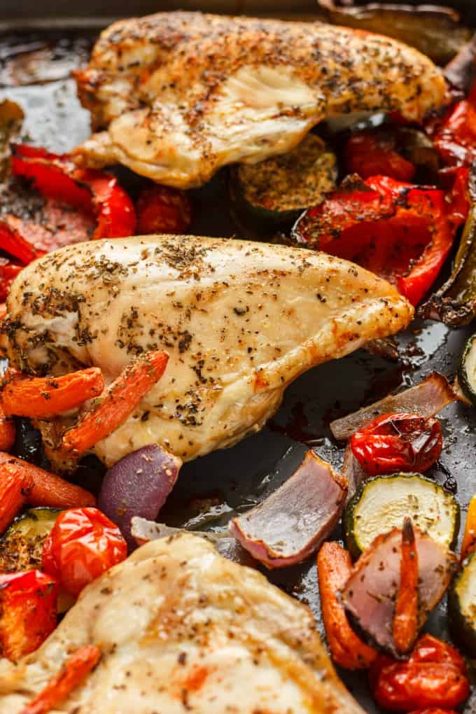 Roasted Bone In Chicken Breasts With Vegetables The Cookie Writer