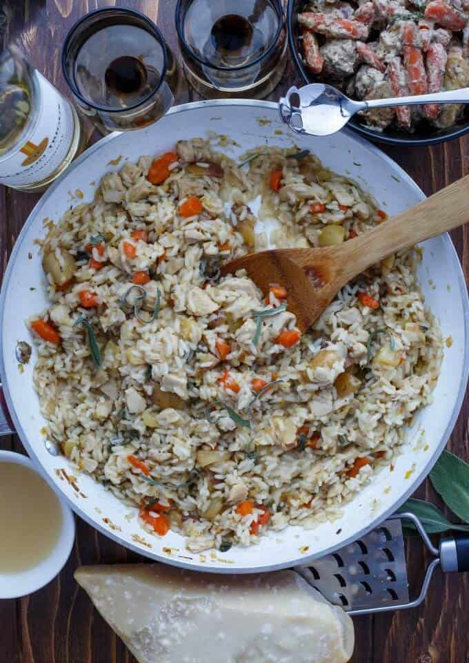 Leftover Thanksgiving Turkey Risotto - The Cookie Writer