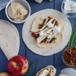 Caramelized Onion Apple Wraps with Hummus