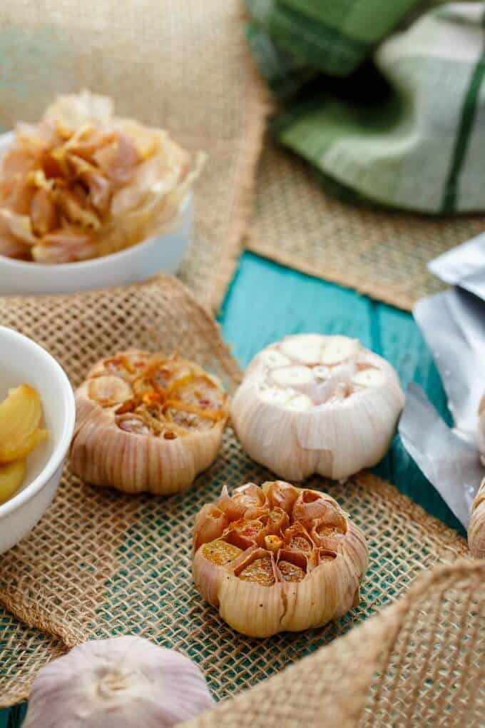 Roasted Garlic (Bulk Recipe) on table top view