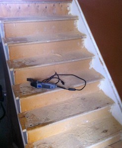 Stairway with drill
