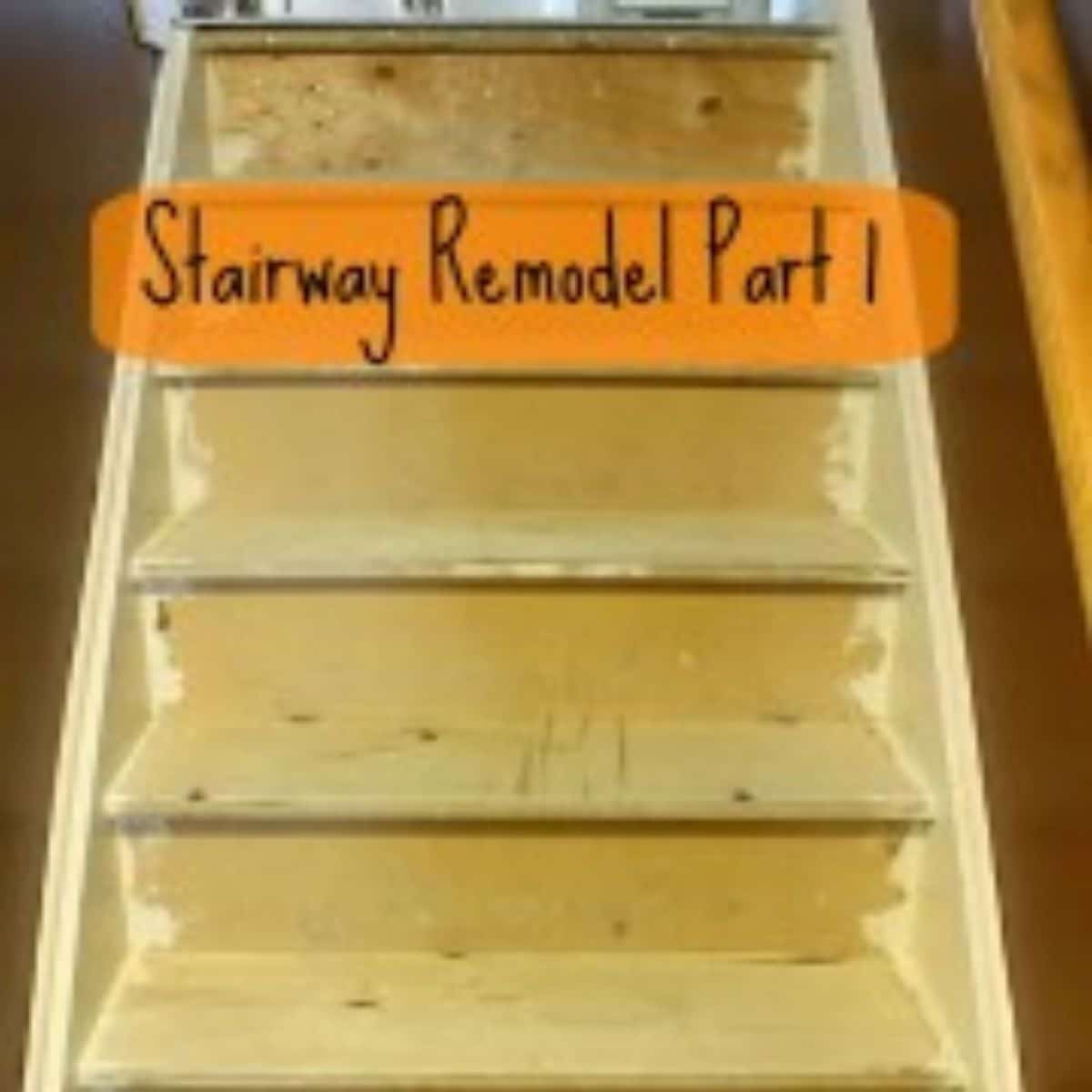 Stairway plywood with sign