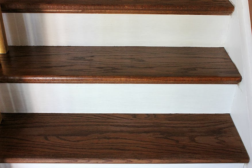 Brown and white stairway
