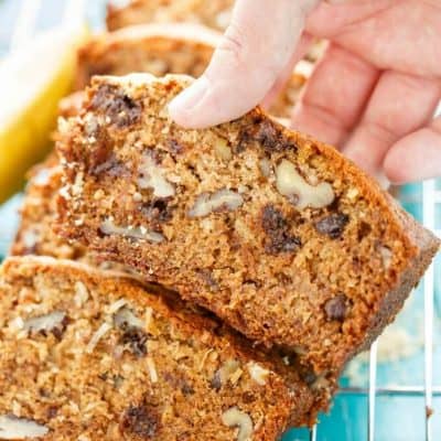 Chocolate Chip Banana Bread with Coconut and Nuts