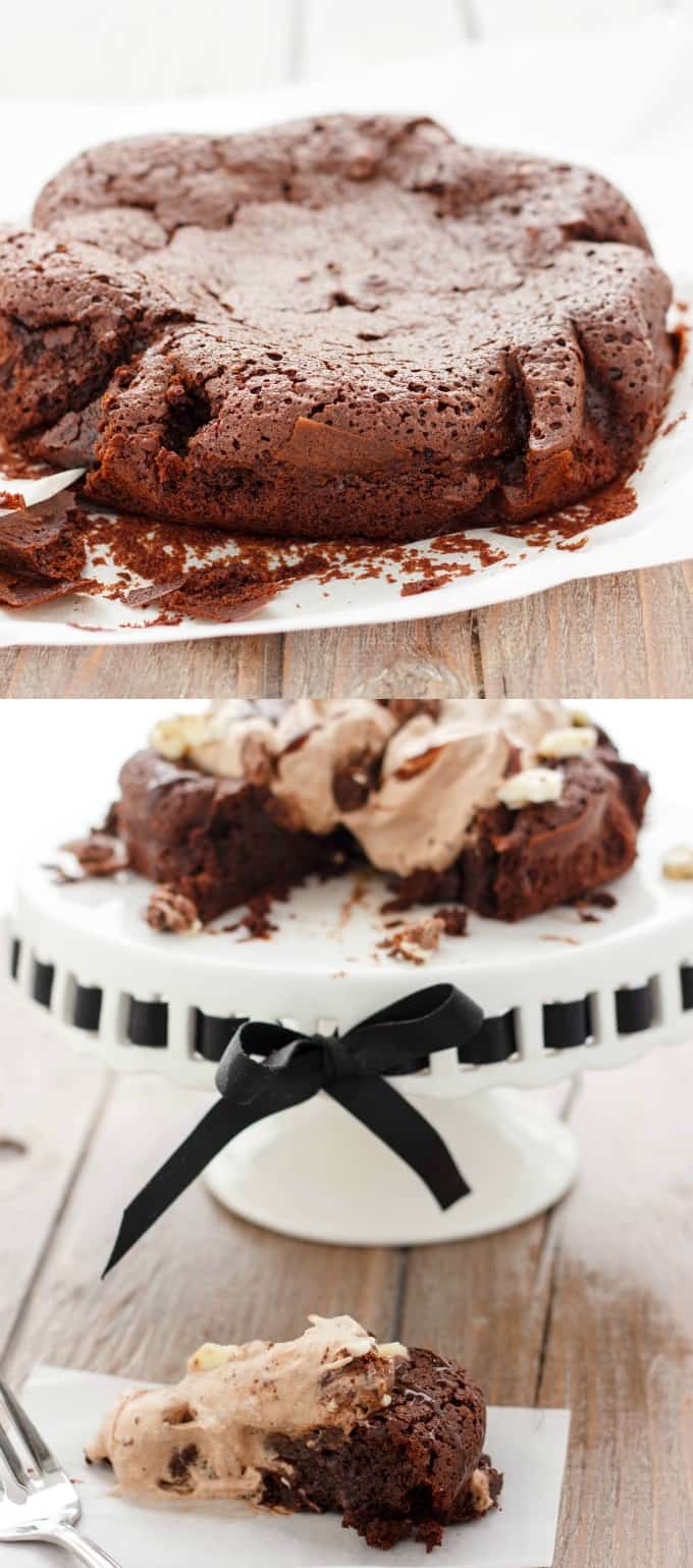 Gluten-Free Double Chocolate Torte with Chocolate Mousse #glutenfree