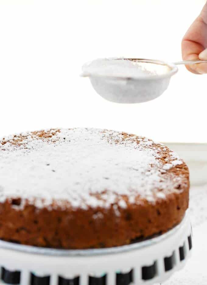 Chocolate Zucchini Cake sprinkled by sugar #cake