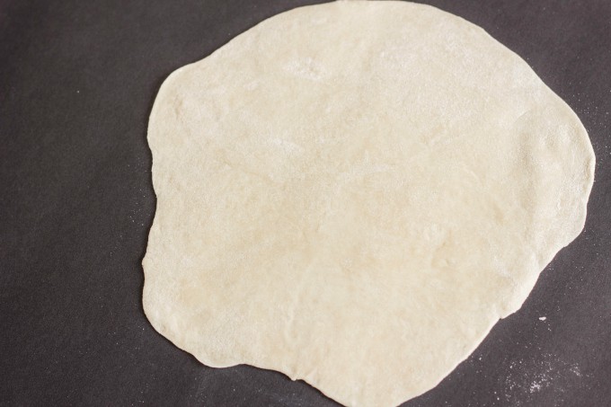 Homemade Flour Tortillas dough on black background