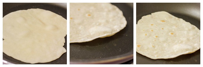 Homemade Flour Tortillas in the process of making