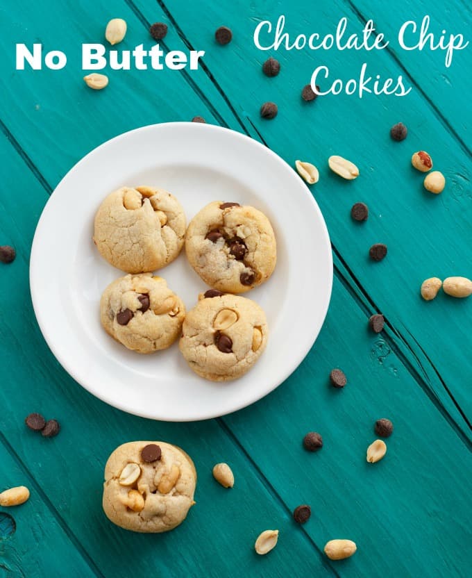 No Butter Chocolate Chip Cookies with Peanuts #butterfree