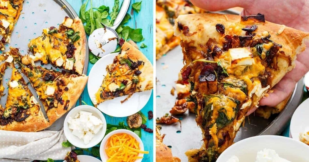 Caramelized Onion Dried Fig Pizza with Feta - The Cookie Writer