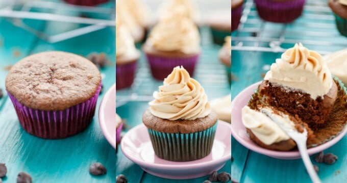 Gluten-Free Chocolate Cupcakes with Peanut Butter Frosting steb by step process#stepbystep