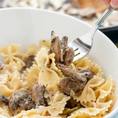 Portobello Mushroom Pasta with Cream Sauce