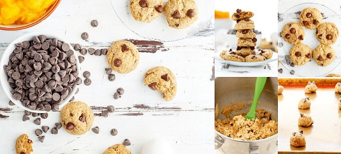 Chocolate Chip Pumpkin Cookies in process of making,