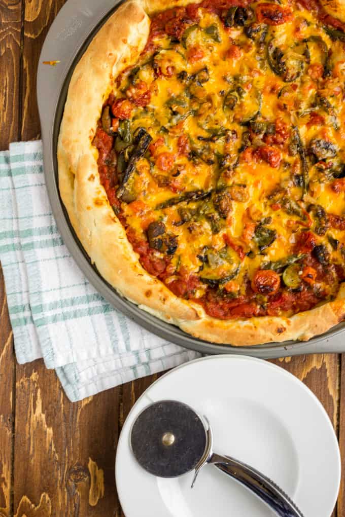 Roasted Vegetable Pizza with Ghost Pepper Sauce 1