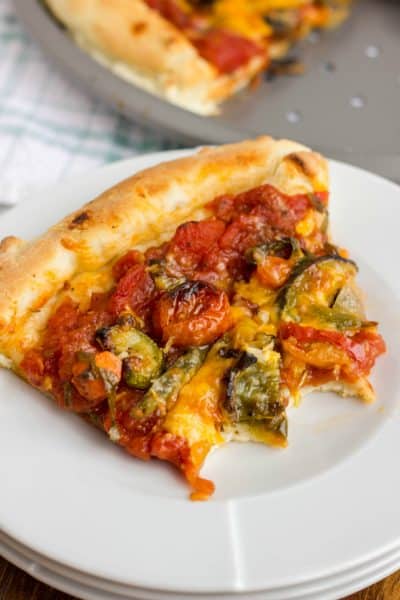 Roasted Vegetable Pizza with Ghost Pepper Sauce - The Cookie Writer
