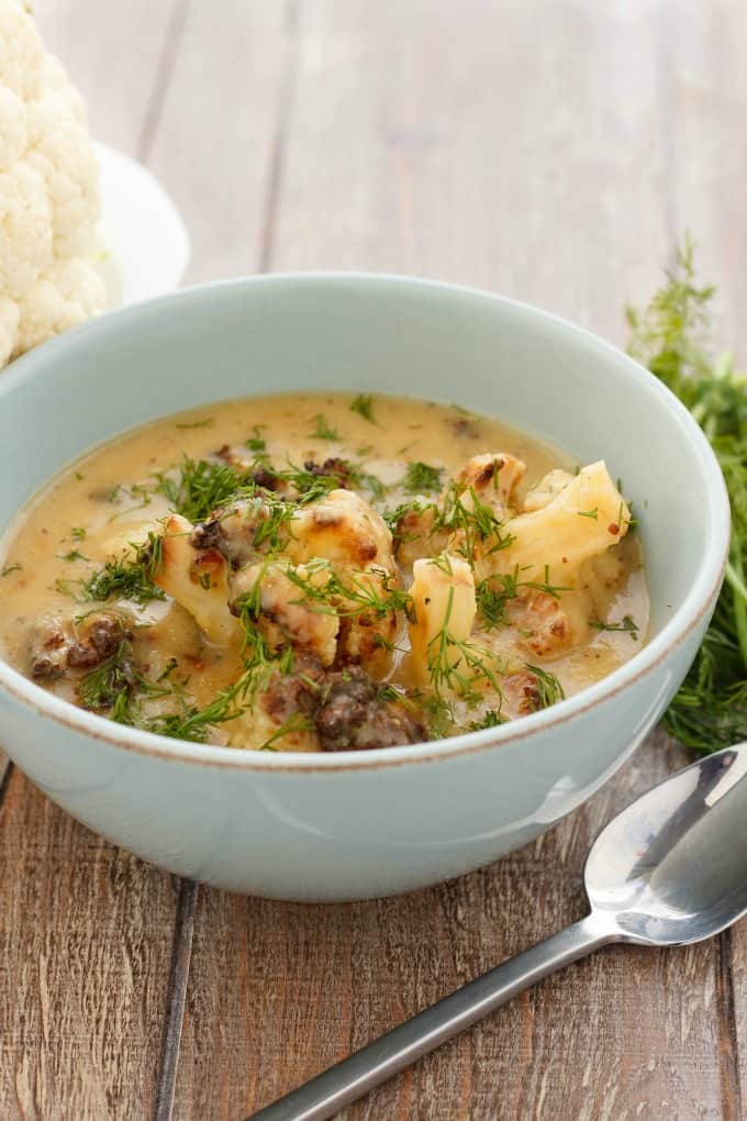 Vegan Roasted Cauliflower Soup