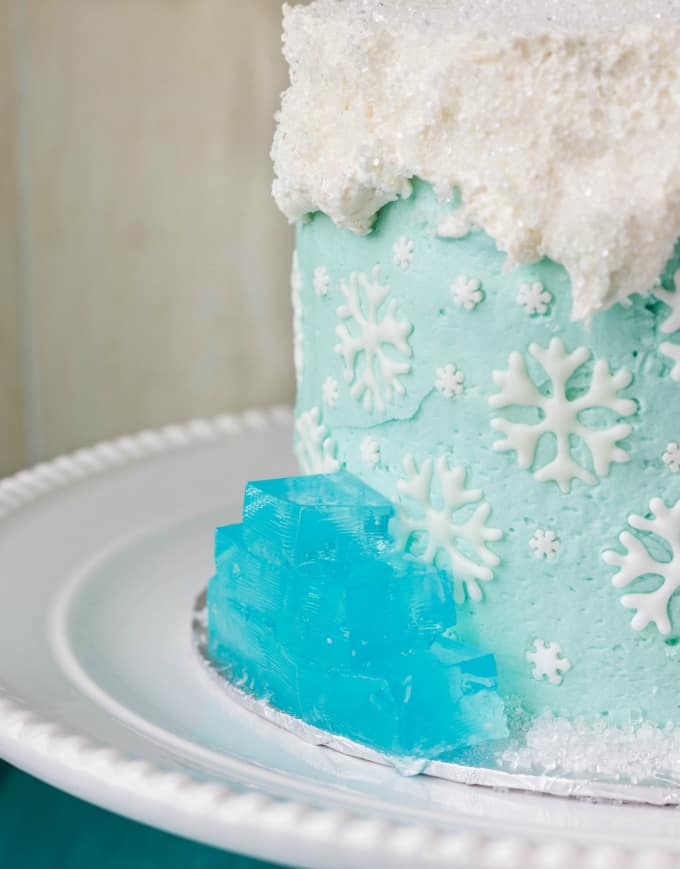 Frozen Theme Cake on white tray
