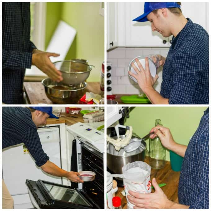 PicMonkey Collage showing man preparting cake