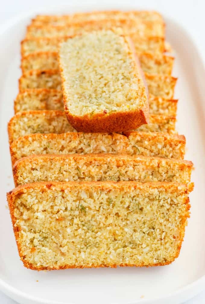 Beer and Parmesan Bread slices made with Lentil Flour on white plate