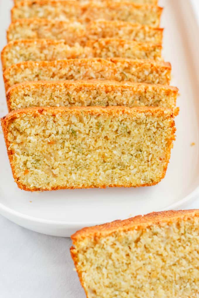 Beer and Parmesan Bread slices made with Lentil Flour on white plate