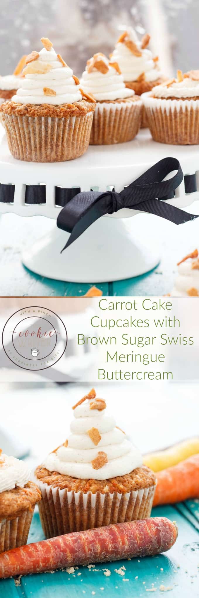 Carrot Cake Cupcakes with Brown Sugar Swiss Meringue Buttercream
