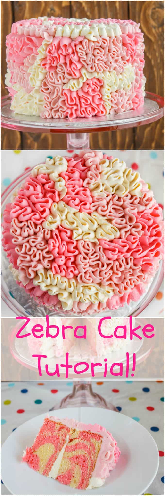 Zebra Cake with Messy Ruffles - The Cookie Writer