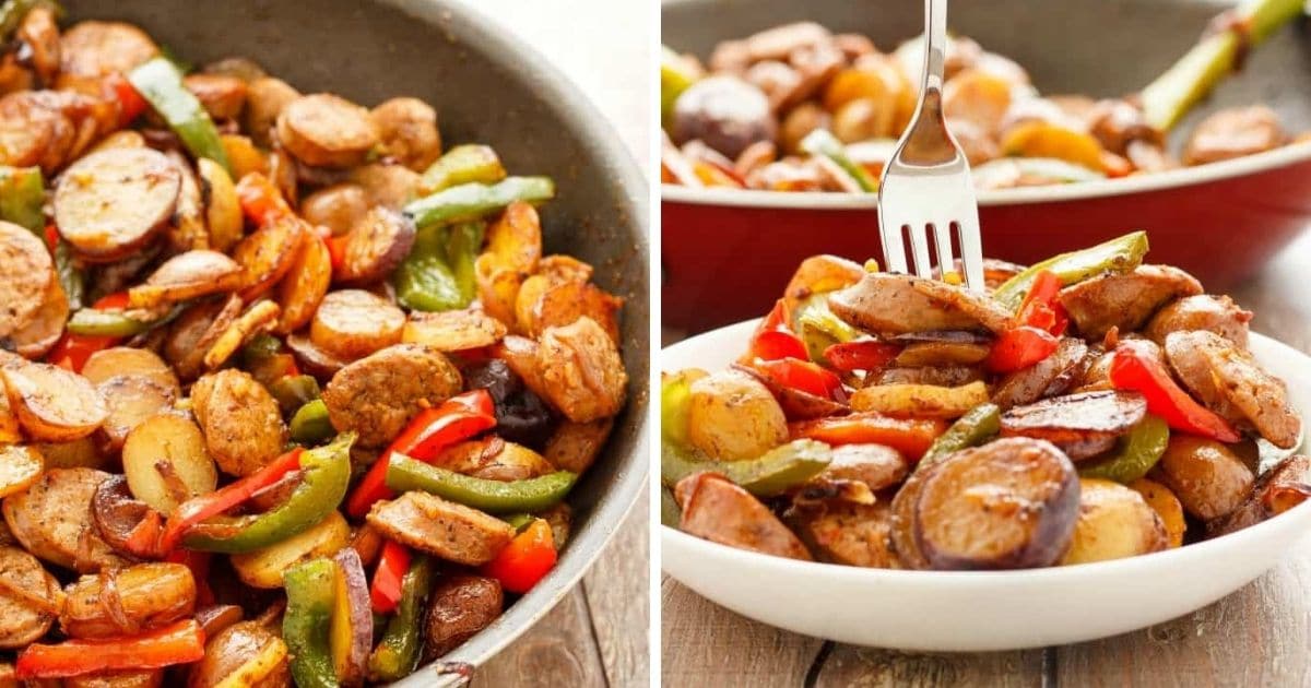 Breakfast ThrowTogether Creamer Potatoes with Sausage and Peppers The Cookie Writer