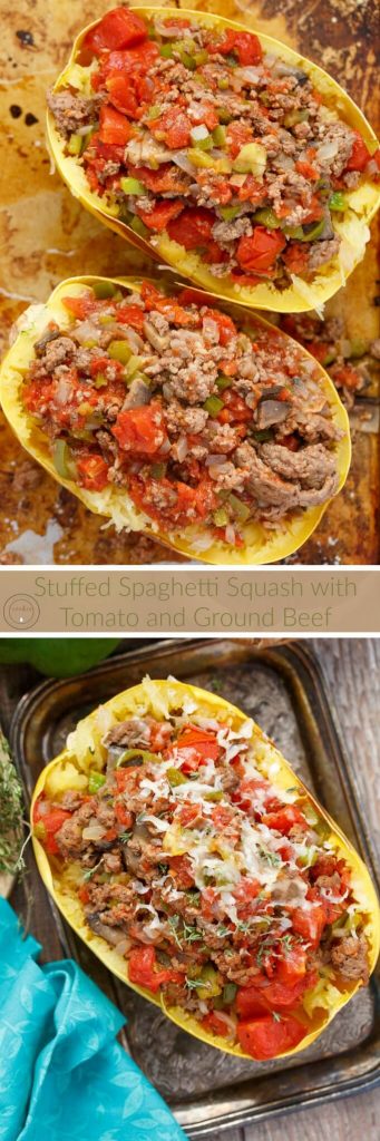 Stuffed Spaghetti Squash with Tomato and Ground Beef - The Cookie Writer
