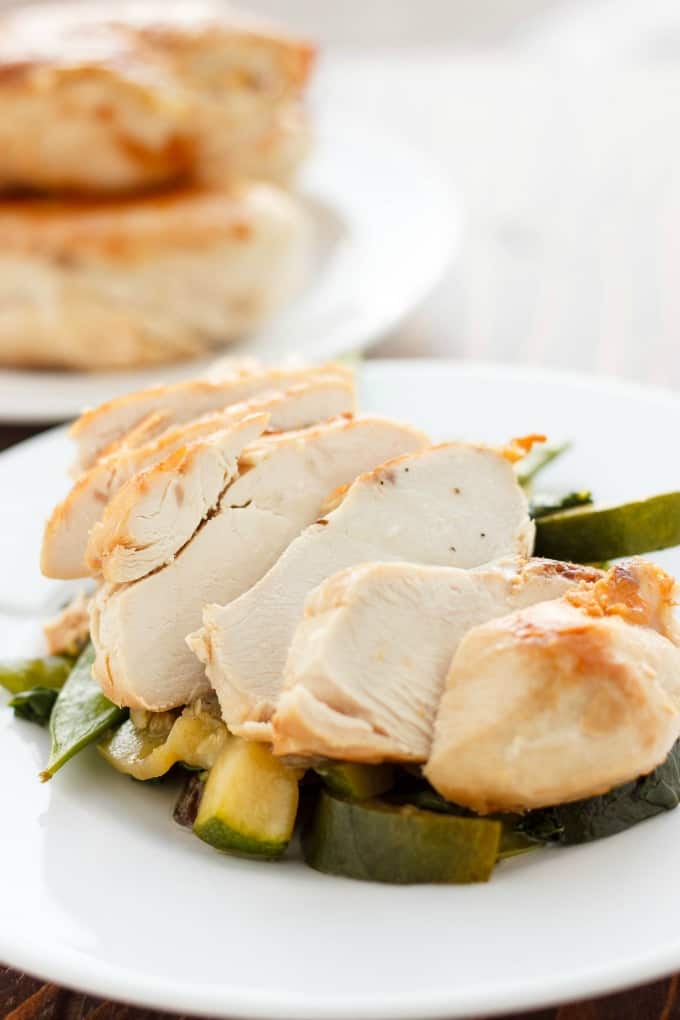 Coconut and Lime Chicken with Mixed Asian Vegetables on white table#coconut