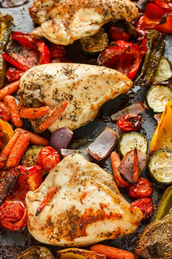 Roasted Bone-In Chicken Breasts with Vegetables - The Cookie Writer