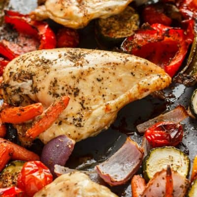 Roasted Bone-In Chicken Breasts with Vegetables