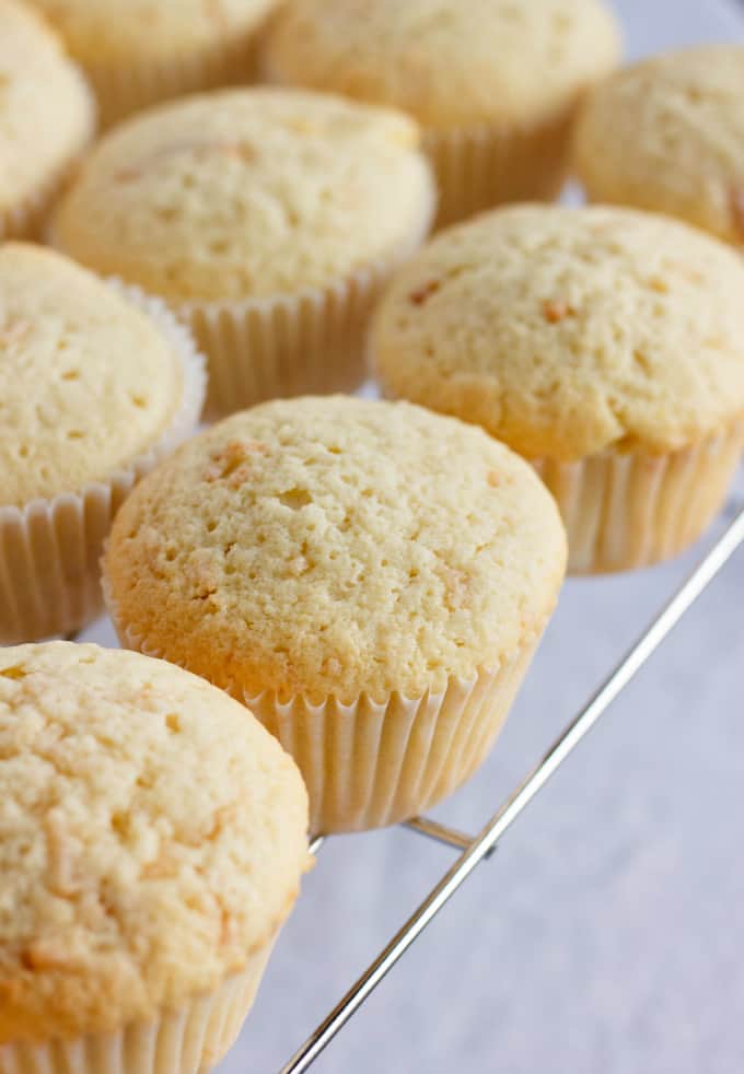 Toasted Coconut Cupcakes on baking grid