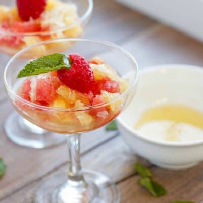 Fresh Fruit Salad using Leftover Fruit and Simple Syrup