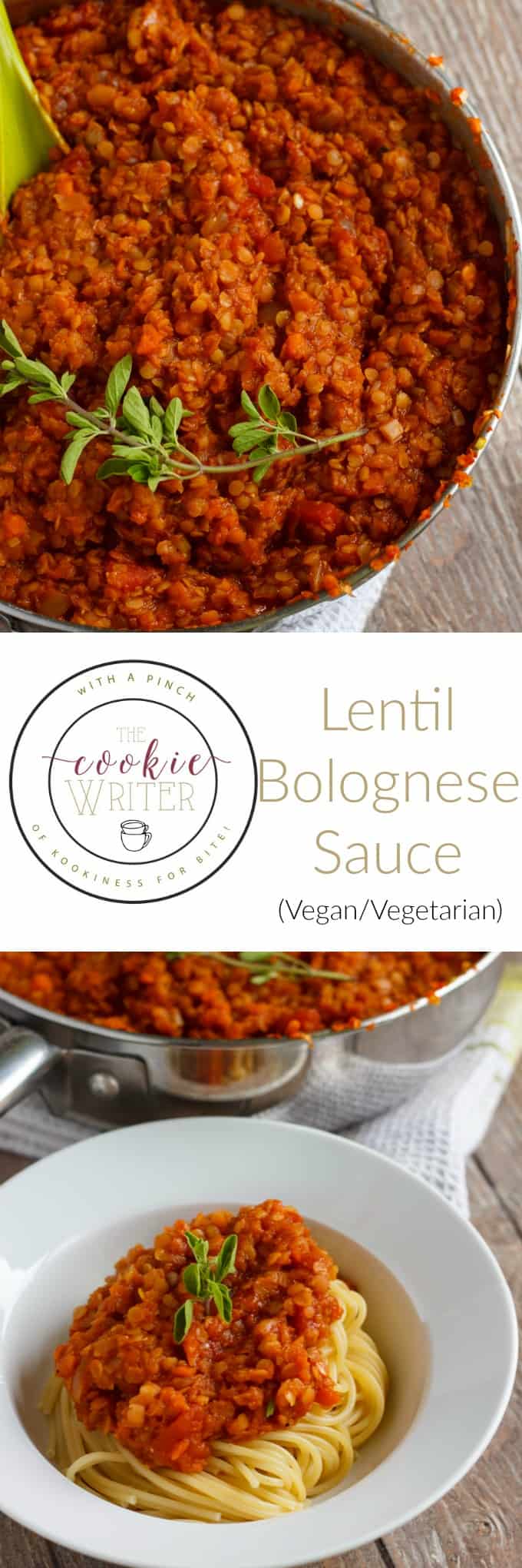 Vegetarian Lentil Bolognese Sauce (Vegan) - The Cookie Writer