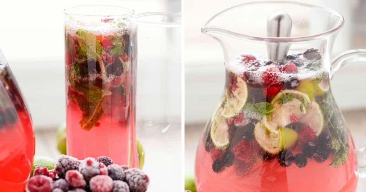 Blueberry Mojito Pitcher for a Crowd - Just a Little Bit of Bacon