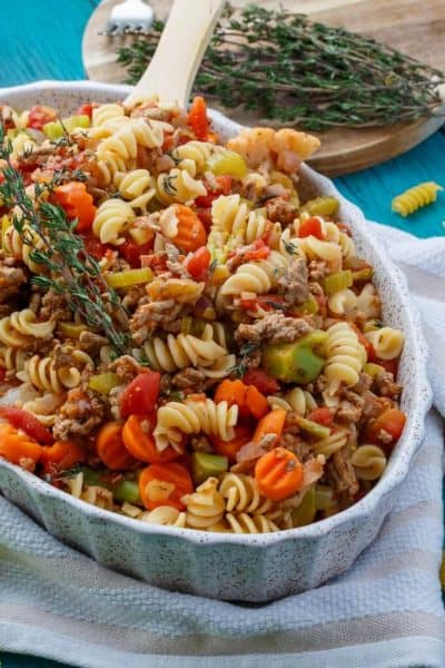 Loaded Vegetable Pasta Casserole - The Cookie Writer