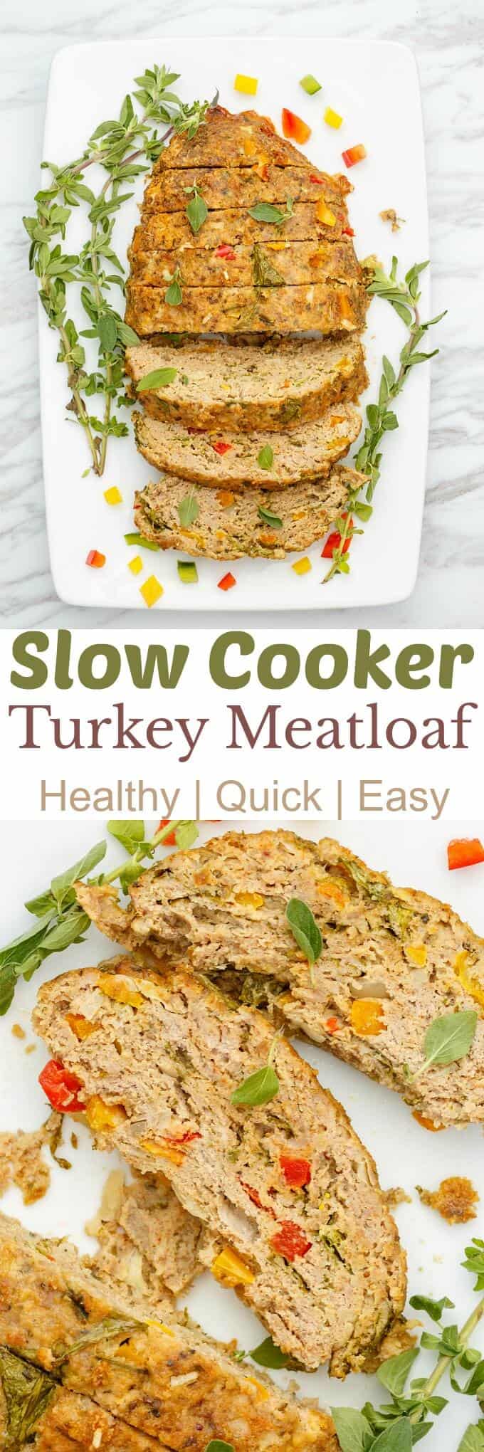 Slow Cooker Turkey Meatloaf (Veggie Loaded!)