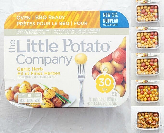 Little potato company container with potatoes