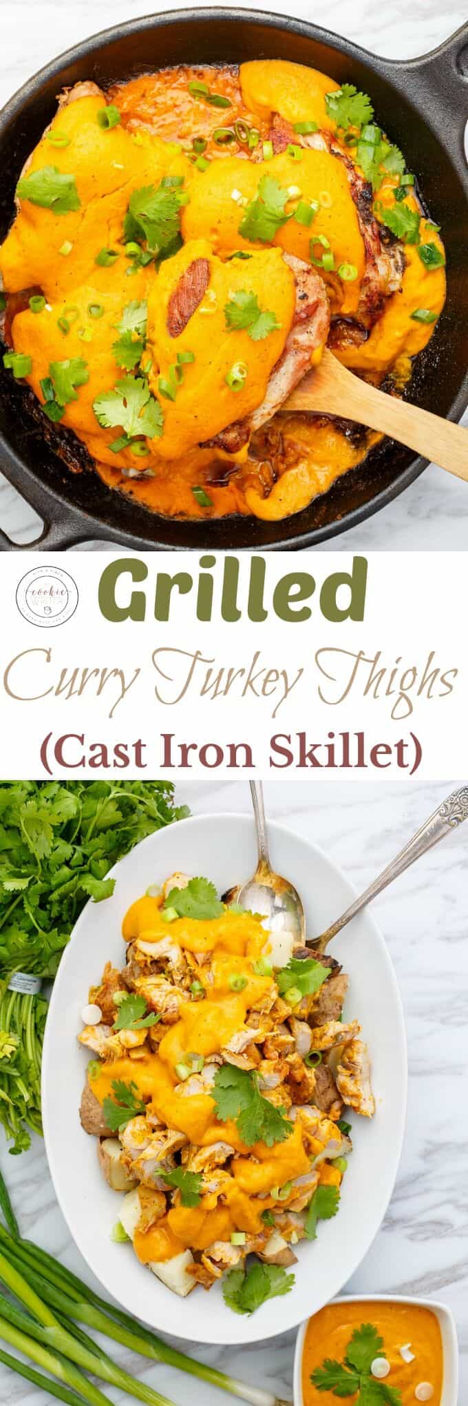 Grilled Curry Turkey Thighs (Cast Iron Skillet)