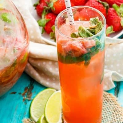 Garden Fresh Strawberry-Rhubarb Mojitos