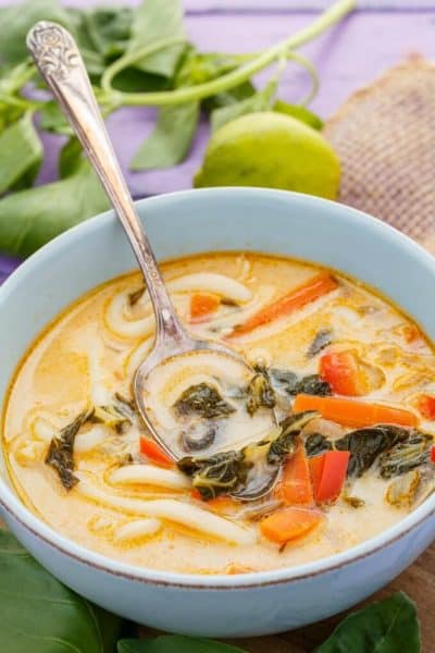 (Inauthentic) Vegetarian Thai Basil Soup (Vegan!) - The Cookie Writer