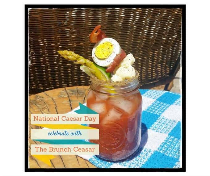 The brunch caesar in glass jar