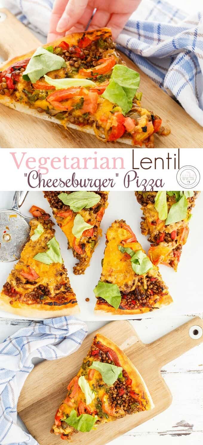 Vegetarian Lentil Cheeseburger Pizza