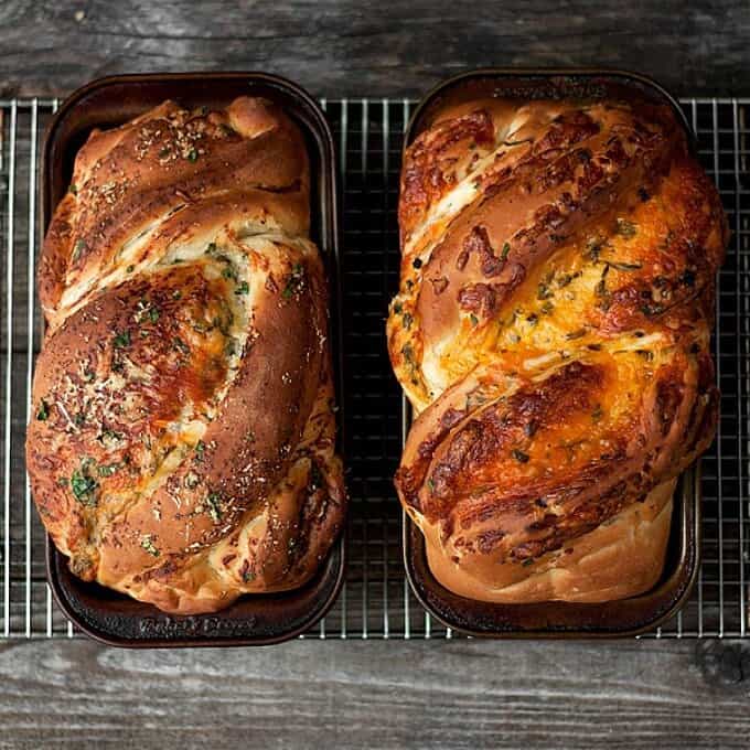 Homemade cheese breads in molds