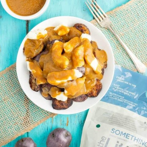 Grilled Potato Poutine (Vegetarian)