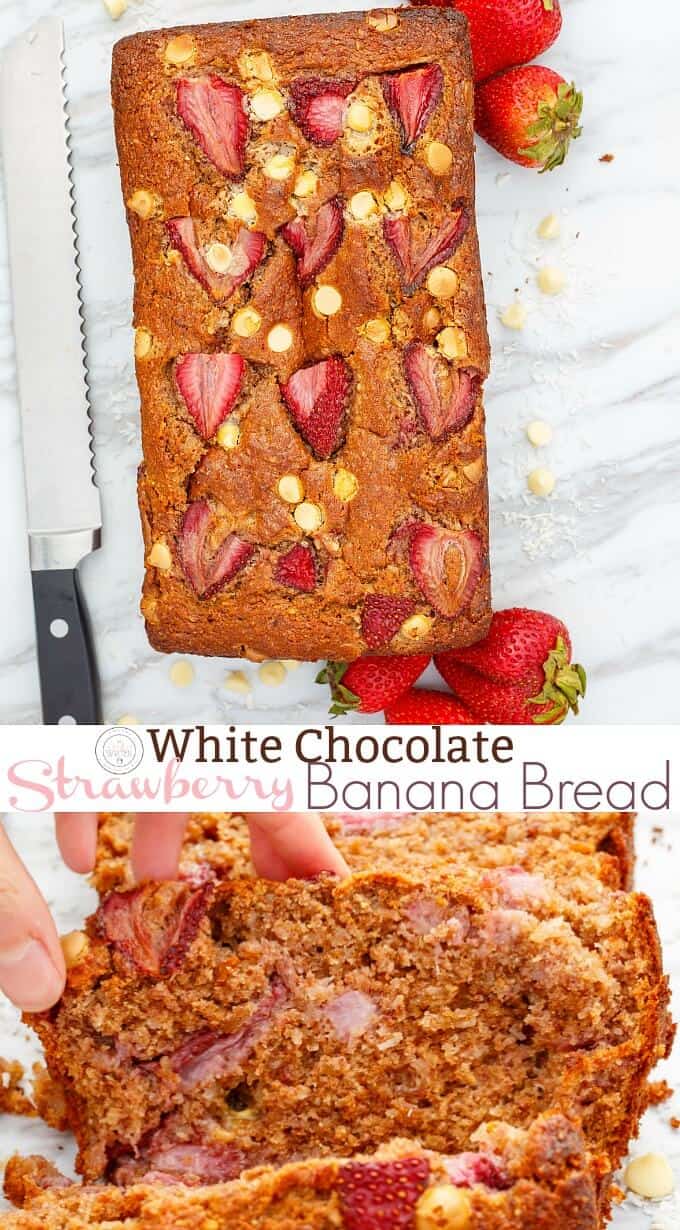 White Chocolate Strawberry Banana Bread