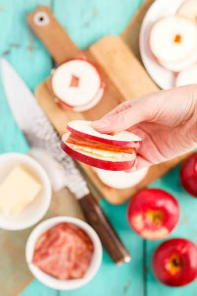 Turkey Bacon Apple Sandwiches with Cheese