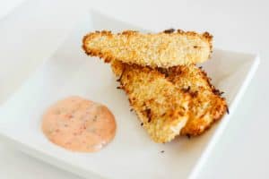 Coconut Breaded Chicken with Chili Garlic Dipping Sauce