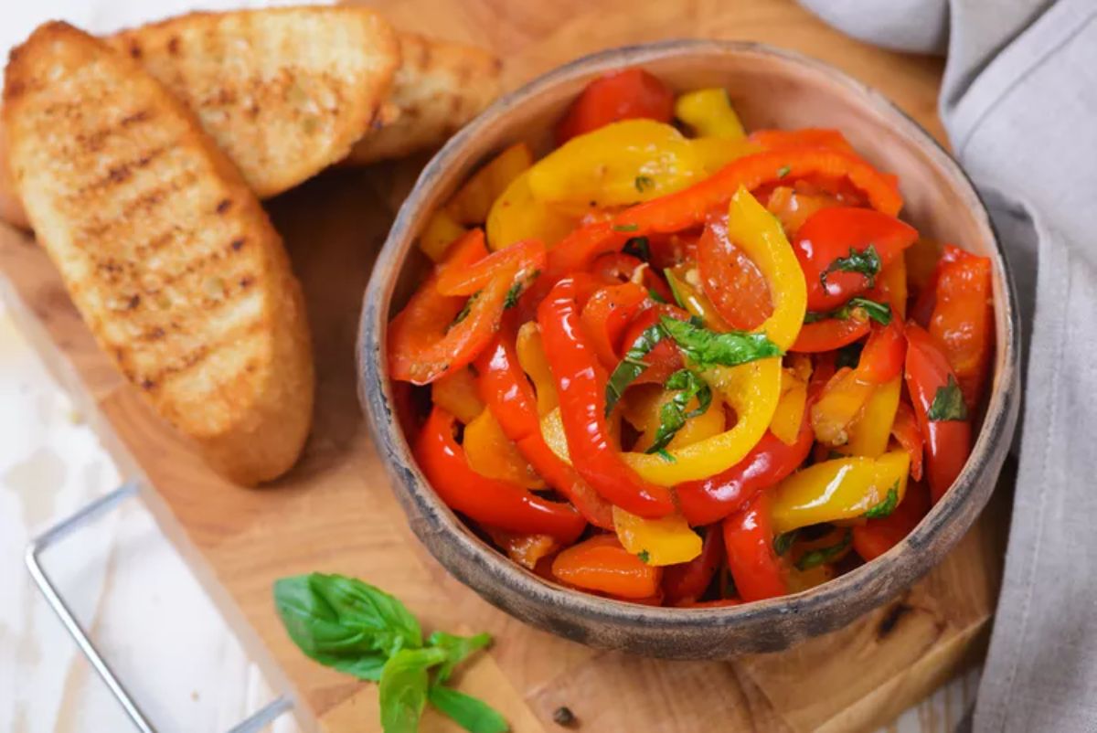 Tasty Sauteed Garlic-Herb Peppers in a bowl.